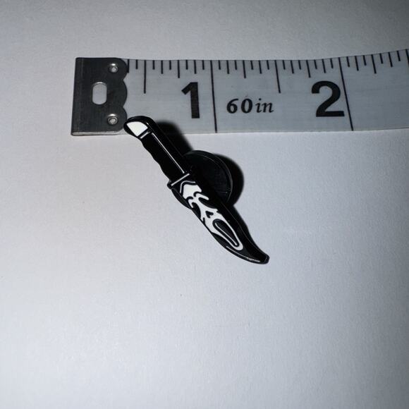 Ghost Face Knife Pin Brooch - Picture 1 of 2